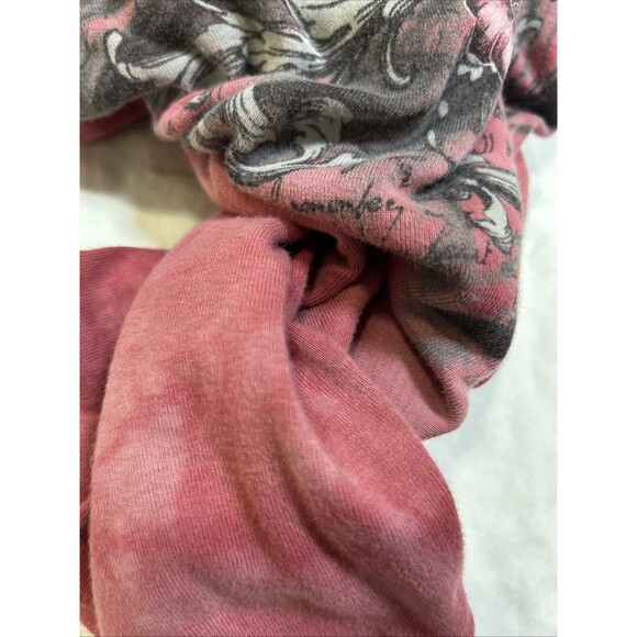 Early 2000’s Y2K Crimson Tie-Dye Long Sleeve With Floral Art Grunge Size L - Picture 11 of 12